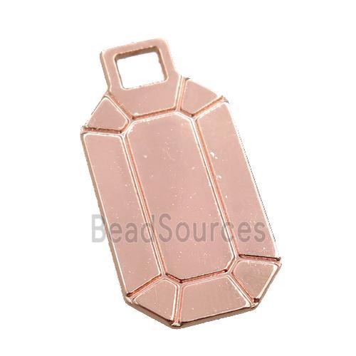 copper pendant, rectangle, rose gold