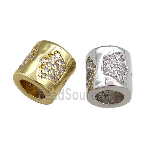 copper tube beads pave zircon, crown, mixed