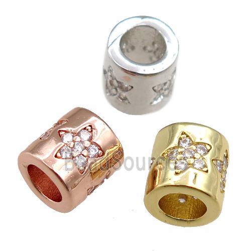 copper column beads pave zircon, star, mixed