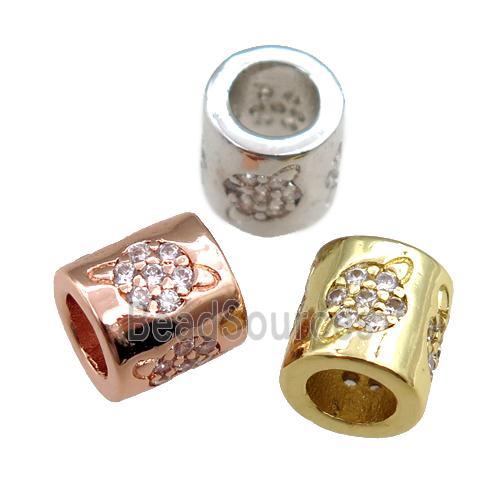 copper tube beads pave zircon, planet, mixed