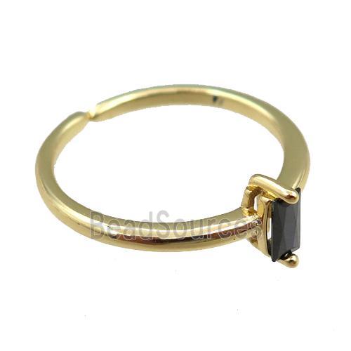 copper Rings pave zircon, adjustable, gold plated