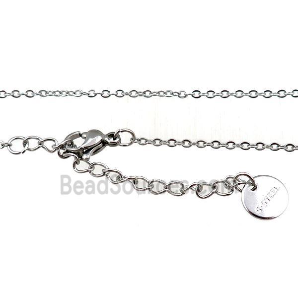 Stainless Steel necklace, platinum plated