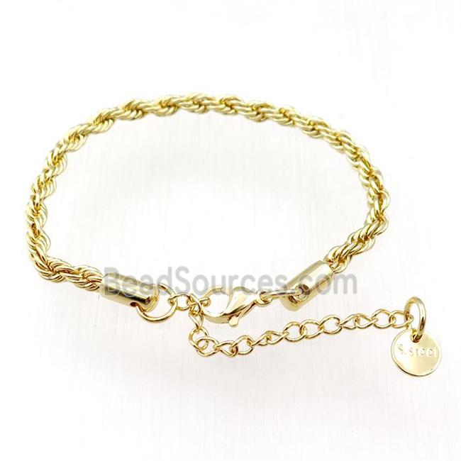 Stainless Steel bracelet, gold plated