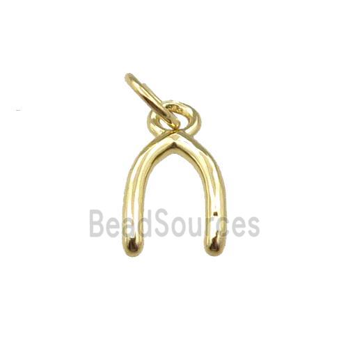 copper horseshoe pendant, gold plated