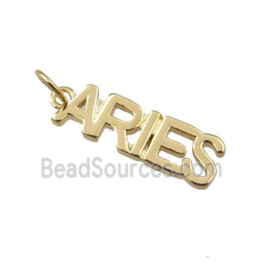 copper zodiac ARIES pendant, gold plated