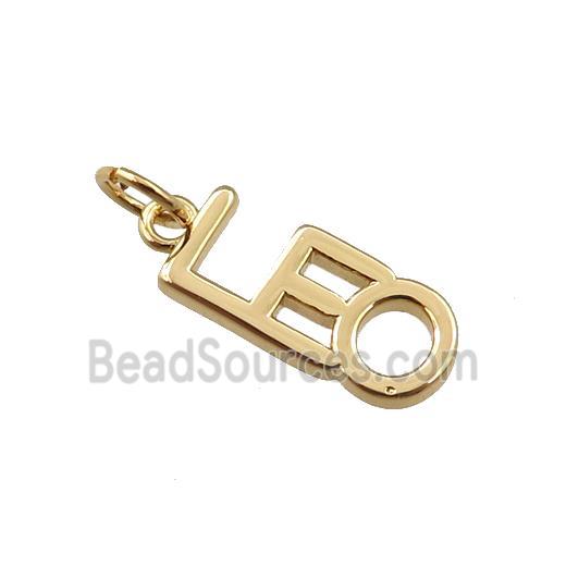 copper zodiac LEO pendant, gold plated