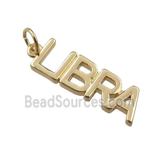 copper zodiac LIBRA pendant, gold plated