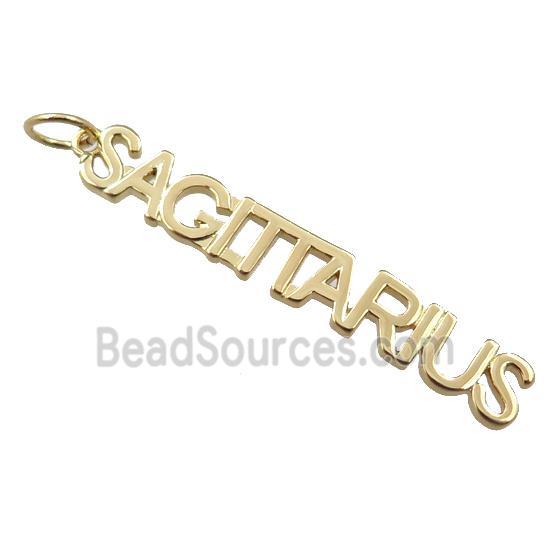 copper zodiac SAGITTARIUS pendant, gold plated