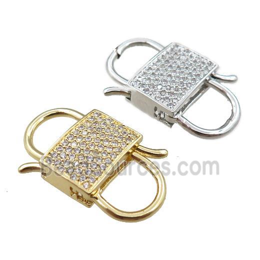 copper clasp pave zircon, mixed