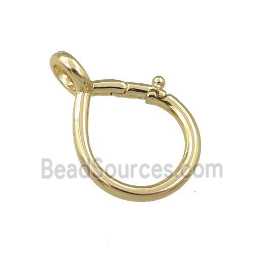 copper lobster clasp, gold plated