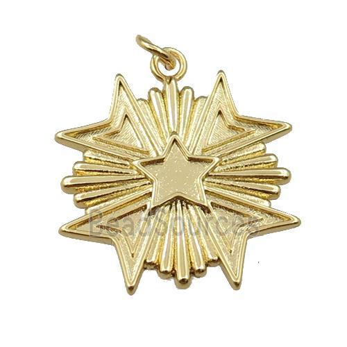 copper star pendant, gold plated