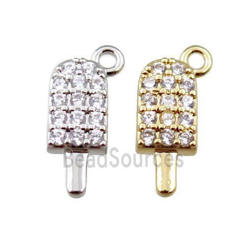 copper icecream pendant pave zircon, mixed