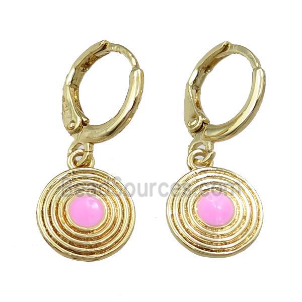 copper Hoop Earrings, gold plated