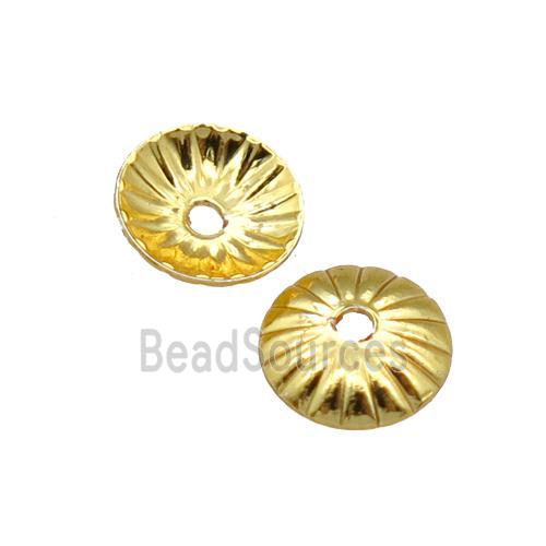 copper beadcaps, unfaded, gold plated