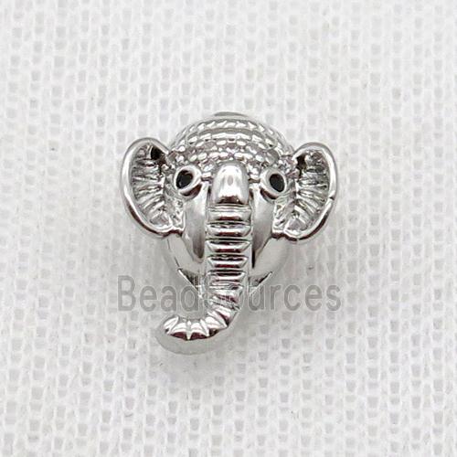 copper elephant beads, platinum plated