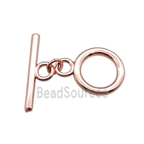 copper toggle clasp, rose gold