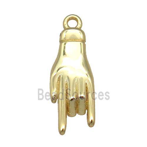 copper hand pendant, gold plated