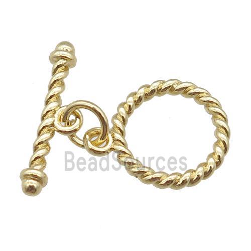 copper Toggle Clasp, gold plated