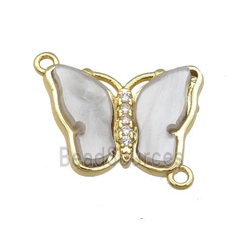 gray Resin Butterfly Connector, gold plated