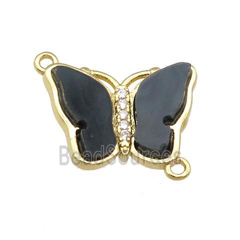 black Resin Butterfly Connector, gold plated