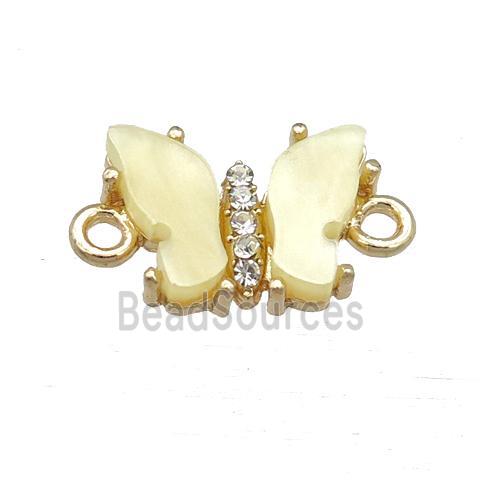 yellow Resin Butterfly Connector, gold plated