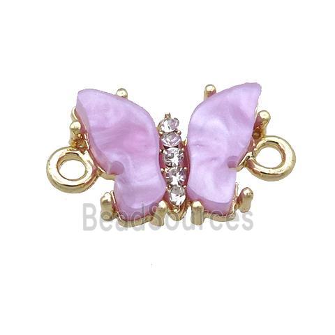 lavender Resin Butterfly Connector, gold plated