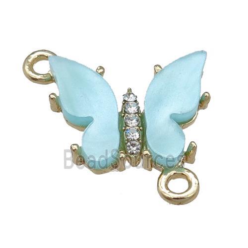 teal Resin Butterfly Connector, gold plated