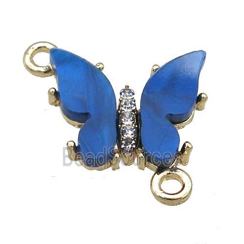 blue Resin Butterfly Connector, gold plated