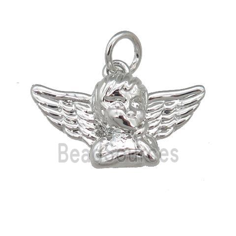 copper Cherub Angel pendant, platinum plated