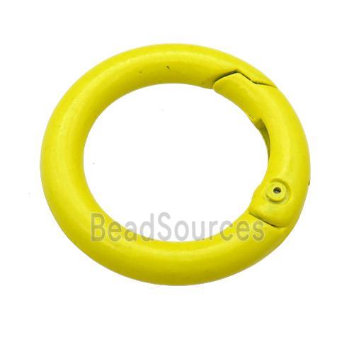 Alloy circle Carabiner Clasp with nenoYellow Lacquered Fired