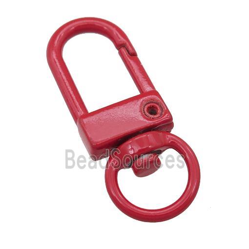 Alloy Carabiner Clasp with red Lacquered Fired