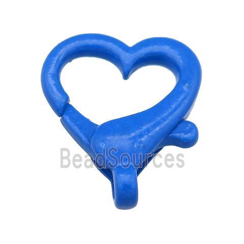 Alloy heart Lobster Clasp with blue Lacquered Fired