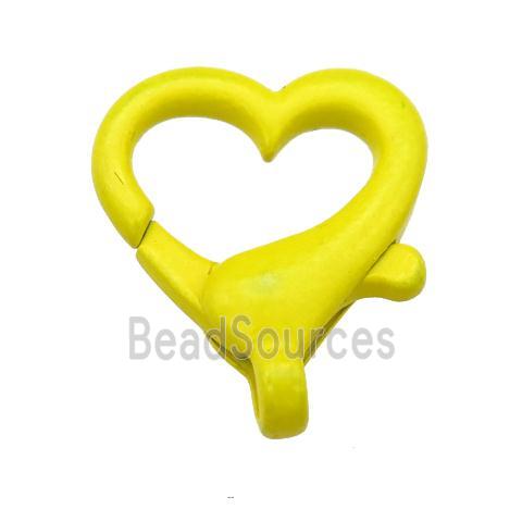 Alloy heart Lobster Clasp with nenoYellow Lacquered Fired