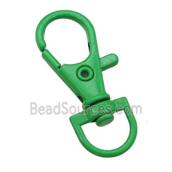 Alloy Lobster Clasp with green Lacquered Fired