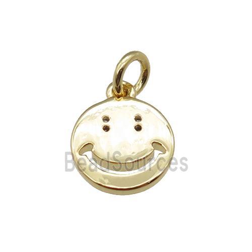 copper Emoji pendant, smileface, gold plated