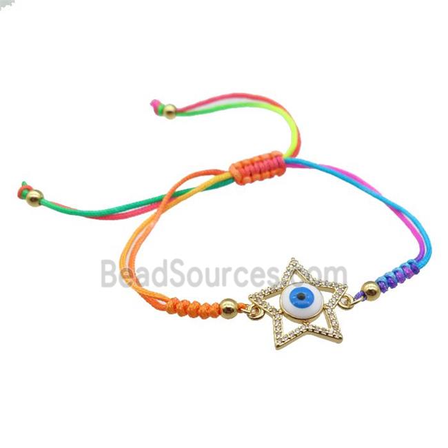 nylon bracelet with evil eye, adjustable