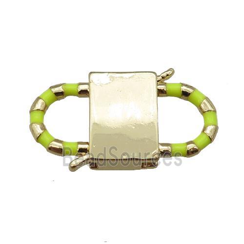 copper Clasp with yellow enamel, gold plated