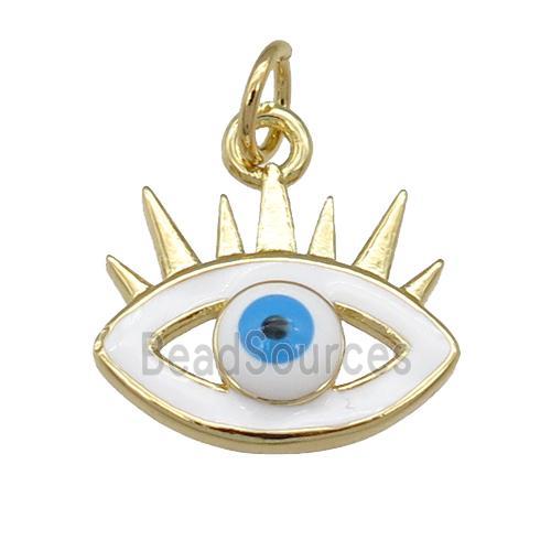 copper Evil Eye pendant with enamel, blue, gold plated