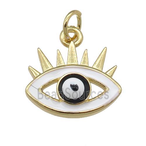 copper Evil Eye pendant with enamel, black, gold plated