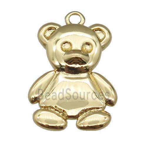 copper Bear pendant, gold plated