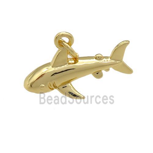 copper dolphin pendant, gold plated