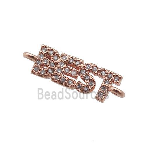 copper BEST connector pave zircon, rose gold