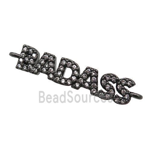 copper BADASS connector paved zircon, black plated