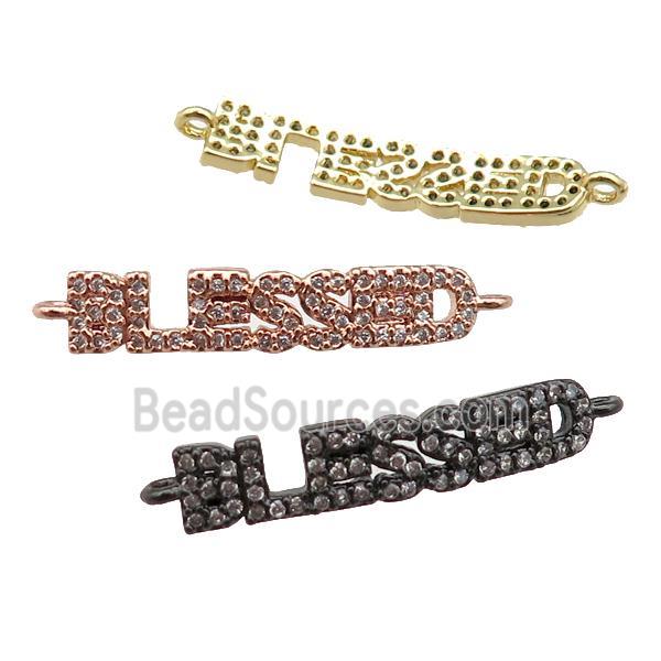 copper BLESSED connector paved zircon, mixed