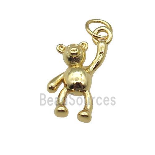 copper Bear pendant, gold plated