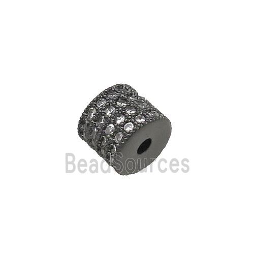 copper tube beads paved zircon, black plated