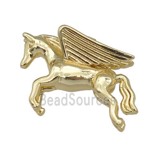 copper horse pendant, gold plated