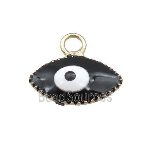 copper Evil Eye pendant with black enamel, gold plated