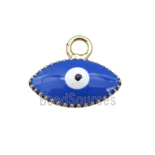 copper Evil Eye pendant with royalblue enamel, gold plated