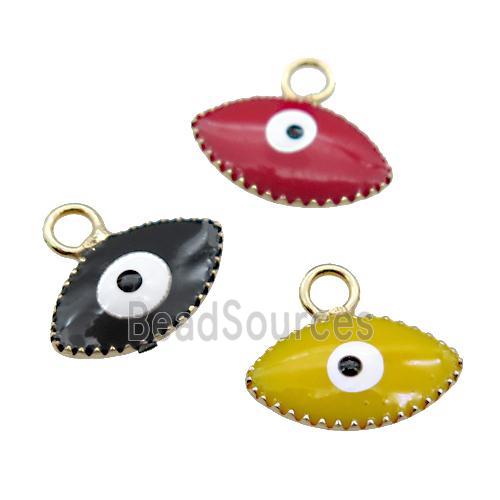 copper Evil Eye pendant with enamel, gold plated, mixed